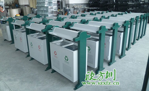 欣方圳鋼板分類垃圾桶，二十年專為小區潔凈服務