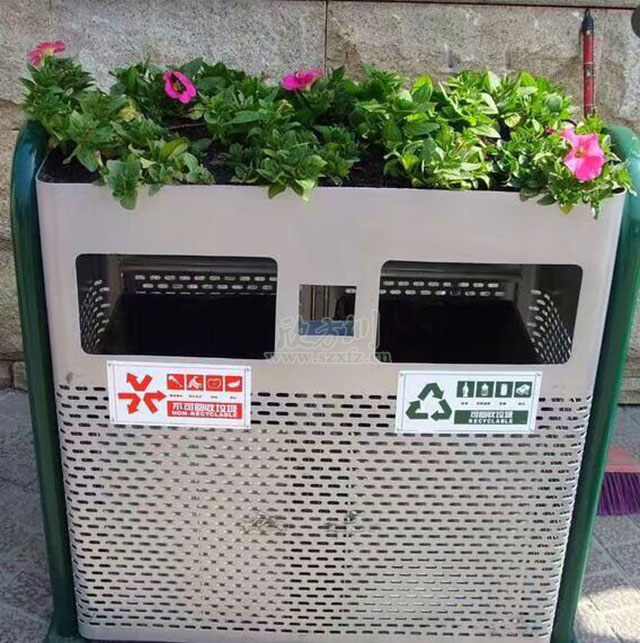 桂林戶外鋼制垃圾桶 讓城市環(huán)保意識(shí)越來越強(qiáng)